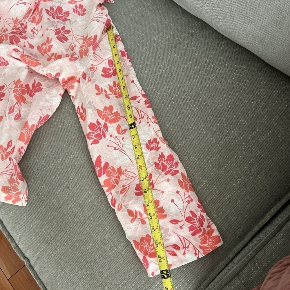 Pink Floral Coastal Tropical Shirt Button Up Oversized Summer Size 16 - Picture 8 of 9